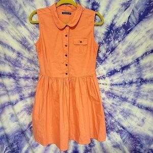 Atmosphere Women's Coral Half Button Up Sleeveless Dress Size 8